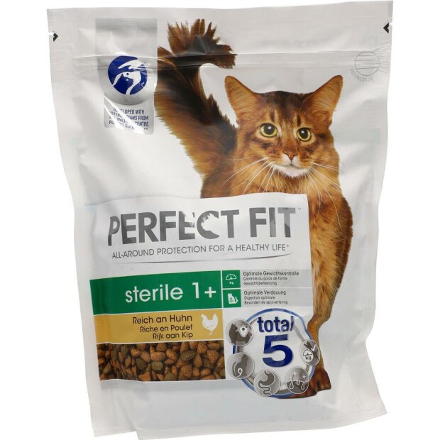 Perfekt Fit Cat Dry Sterile1+ kylling 750g