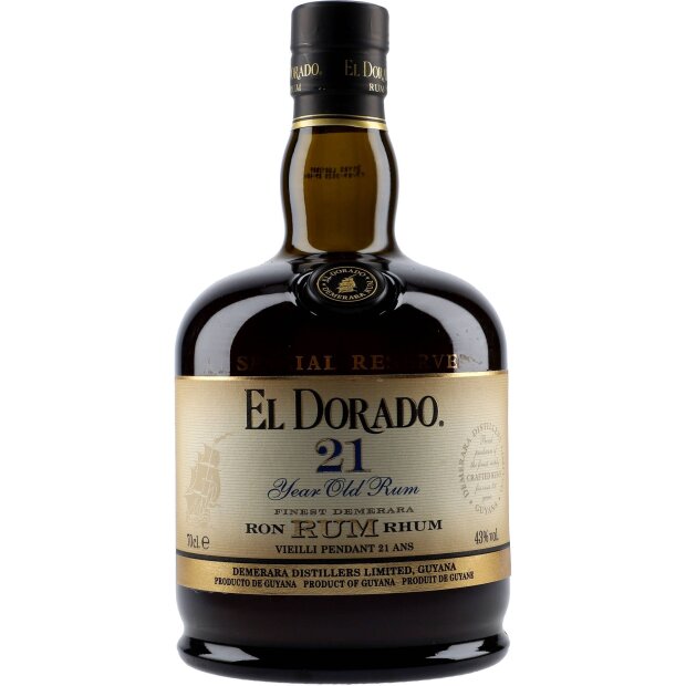 El Dorado 21 Year old Rum Special Reserve 43% 0,7 ltr.