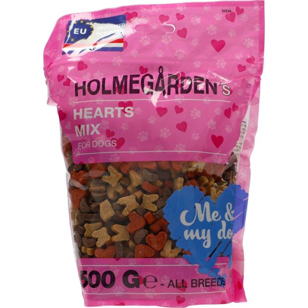 Holmegården 500g dog hearts mix zipper