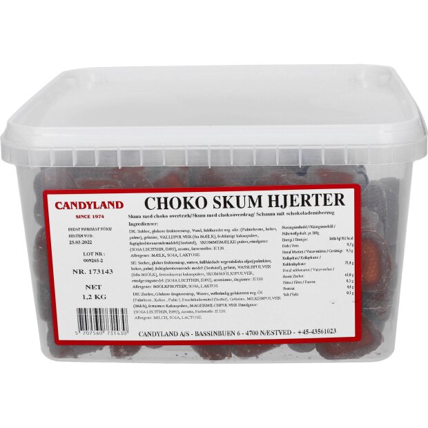 Candyland CHOKO SKUM HJERTER 1,2 kg