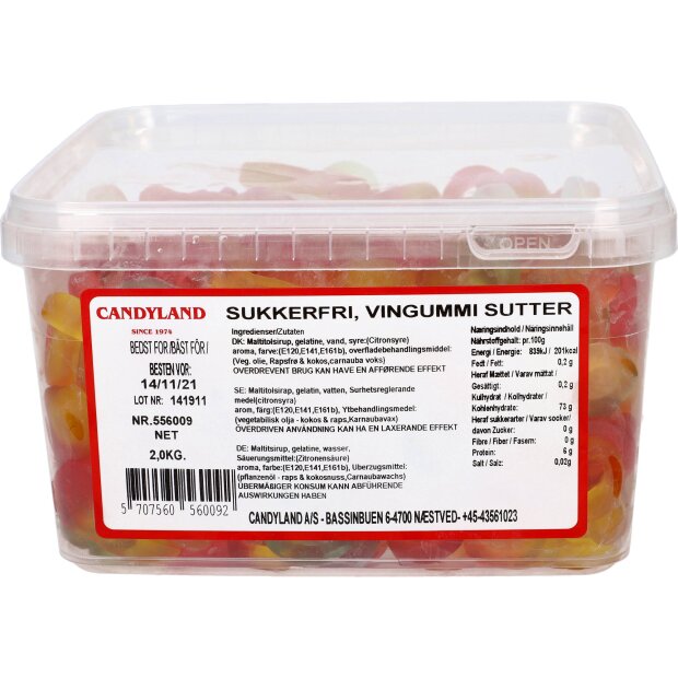 Candyland SUKKERFRI, VINGUMMI SUTTER 2 kg