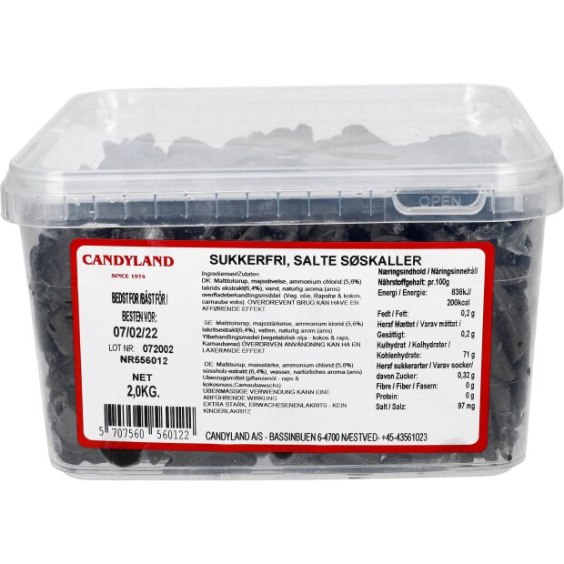 Candyland SUKKERFRI, SALTE SØSKALLER 2 kg