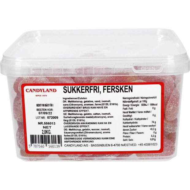 Candyland SUKKERFRI, FERSKEN 2 kg