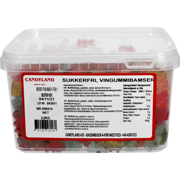 Candyland SUKKERFRI, VINGUMMI BAMSER 2 kg