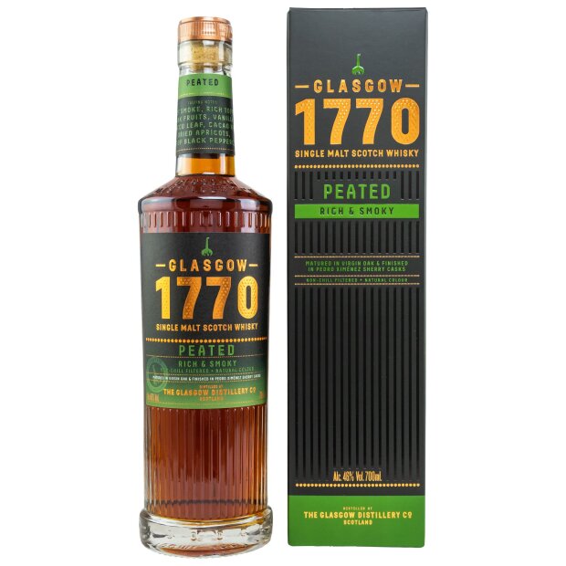 1770 Glasgow Single Malt Scotch Whisky - Peated - Rich & Smoky 46% 0,7 ltr.