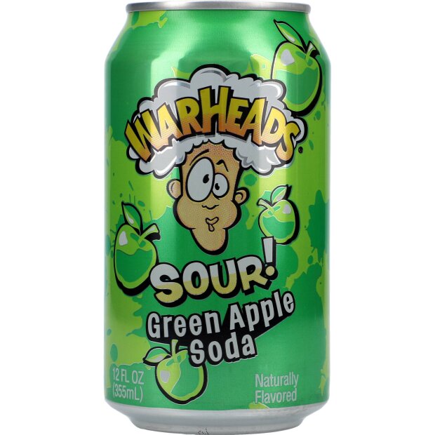 Warheads - Green Apple Sour Soda - 12 x 0,35 L