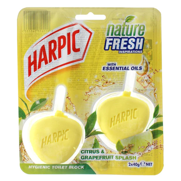 Harpic Hygienic Toilet Block Citrus & Grapefruit 2x40g
