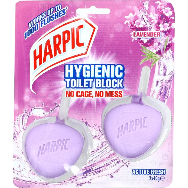 Harpic Hygienic Toilet Block Lavender & Sage 2x40g