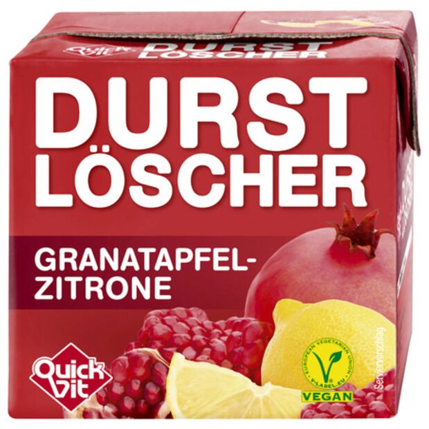 QuickVit Durstlöscher Granatæble-Citron 0,5 ltr.