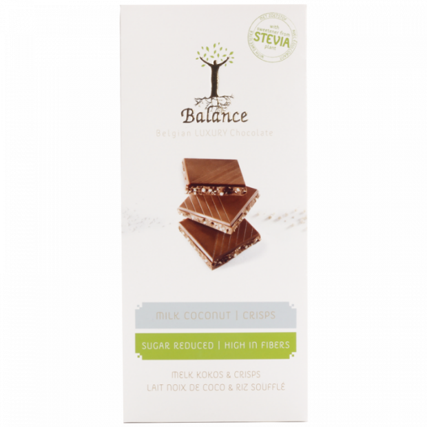 Chocolate Stevia Tablet Milk with Coconut and Crisp 85g