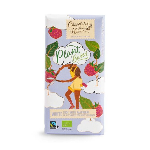 Chocolate from Heaven Plant Based Rice White Raspberry 100g