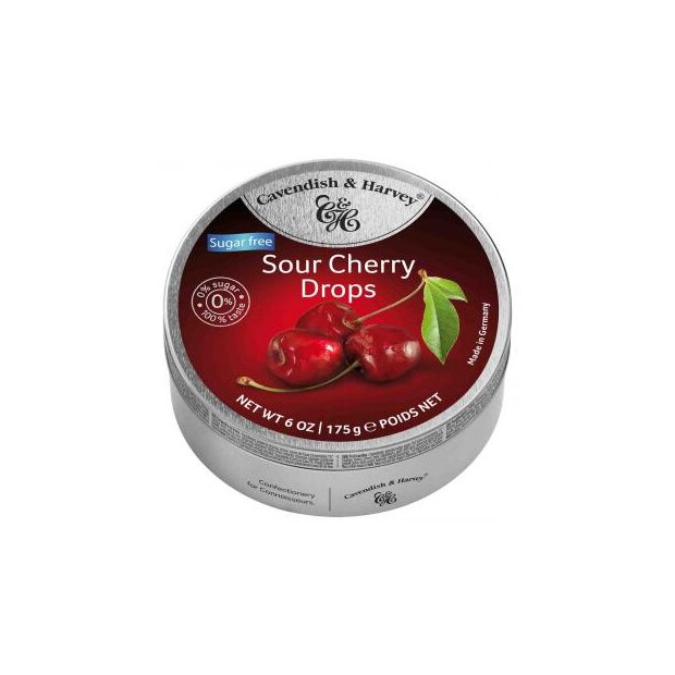 C&H Sour Cherry Drops Sugar free 175g